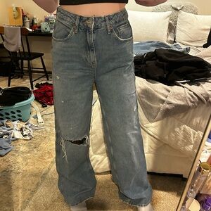 BDG Light Blue High-Rise Wide Leg Jeans